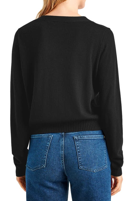 Shop Splendid Georgie Crop V-neck Cardigan In Black