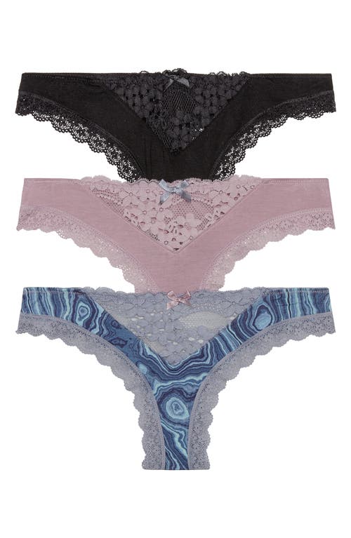 Honeydew Intimates 3-pack Willow Thongs In Multi