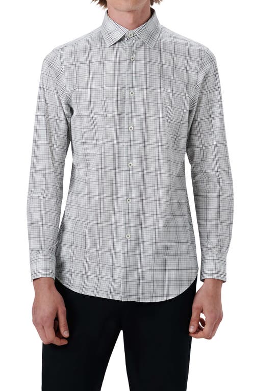 Bugatchi OoohCotton Check Button-Up Shirt in Platinum at Nordstrom, Size Small