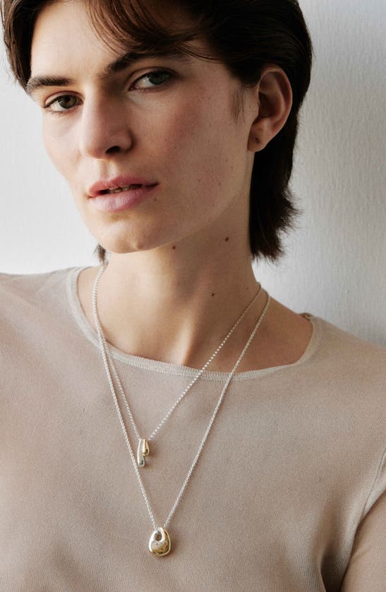 Shop Kloto Ease Double Pendant Necklace In Silver & Gold