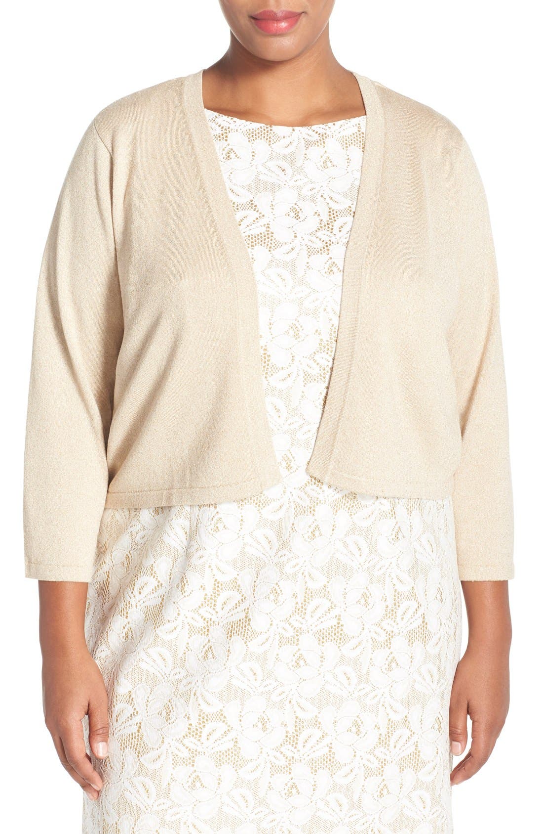 Chetta B Shimmer Knit Shrug (Plus Size) | Nordstrom