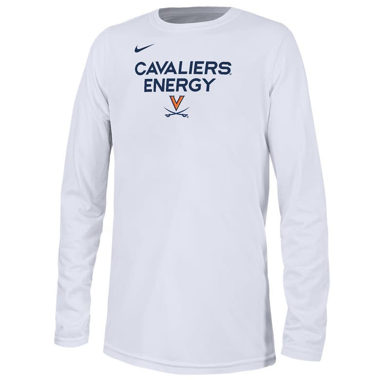 Shop Nike Youth   White Virginia Cavaliers 2024 On-court Bench Energy T-shirt