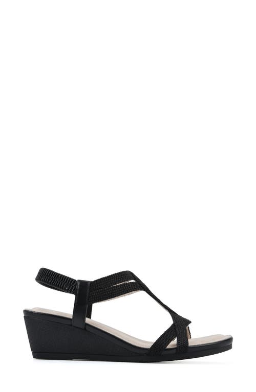 Shop Cliffs By White Mountain Candelle Wedge Sandal In Black/fabric