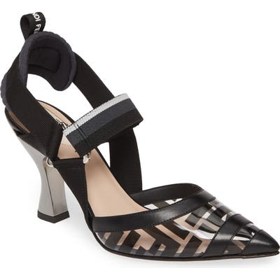 Fendi Colibri Slingback Pump, Black