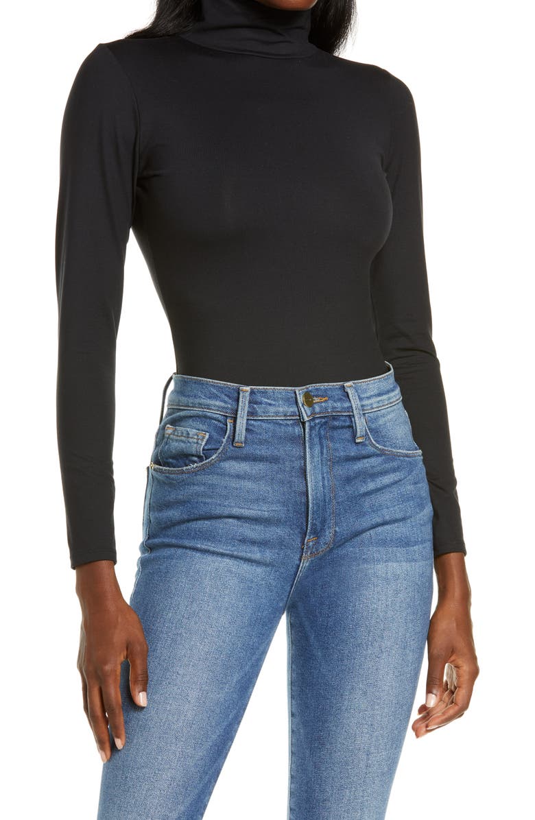 SPANX® Suit Yourself Long Sleeve Mock Neck Bodysuit | Nordstrom