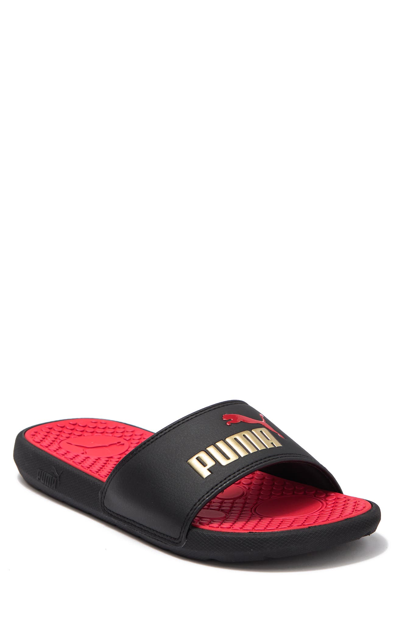 puma gold sandals