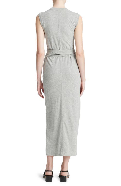 Vince Sleeveless Cotton Knit Midi Dress In H Grey