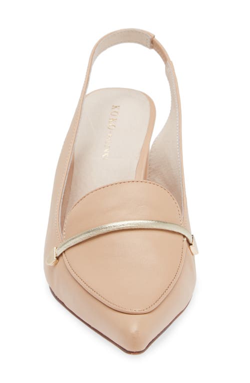 Shop Koko + Palenki Parisa Slingback Pointed Toe Bit Loafer Pump In Light Fawn Leather