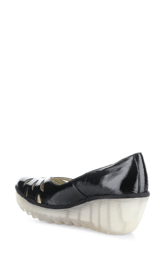 Shop Fly London Yubi Wedge Heel Sandal In Black Nappalak