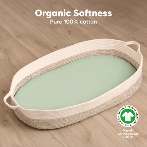 Keababies 2-pack Soothe Fitted Bassinet Sheets In Sage