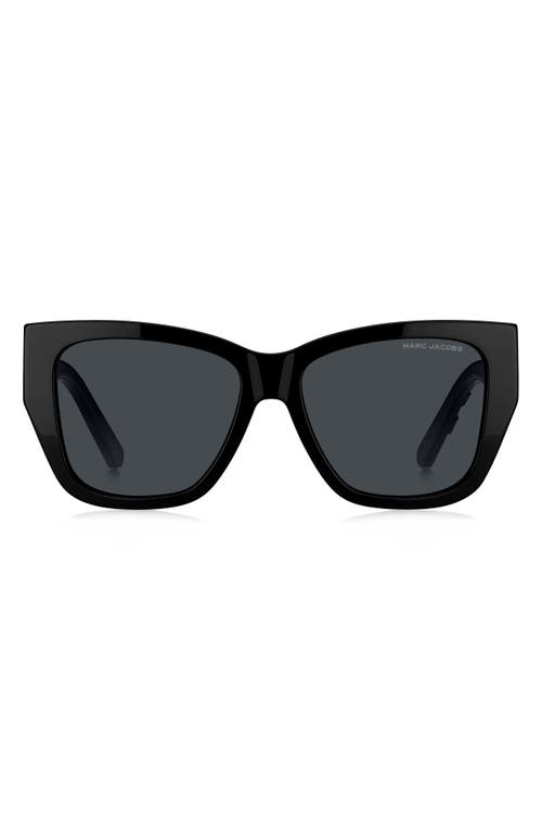 Marc Jacobs 55mm Cat Eye Sunglasses in Black White/Gray at Nordstrom