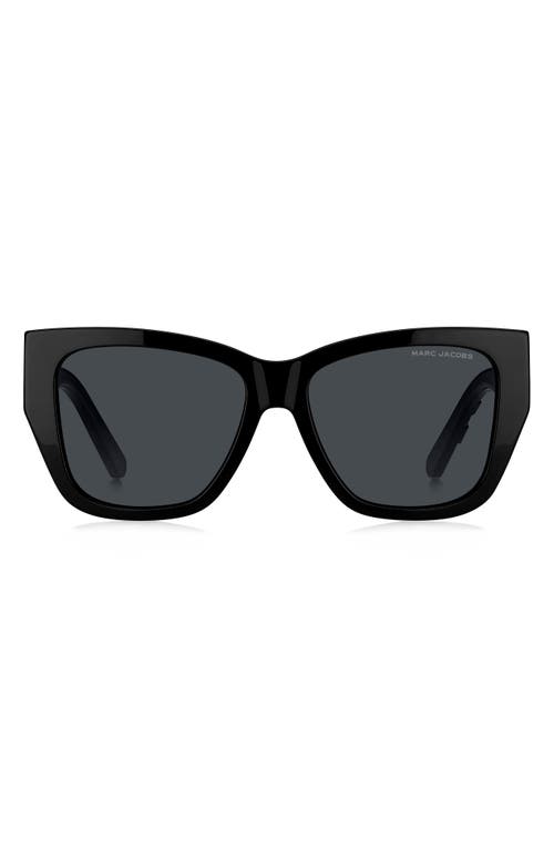 Shop Marc Jacobs 55mm Cat Eye Sunglasses In Black White/gray