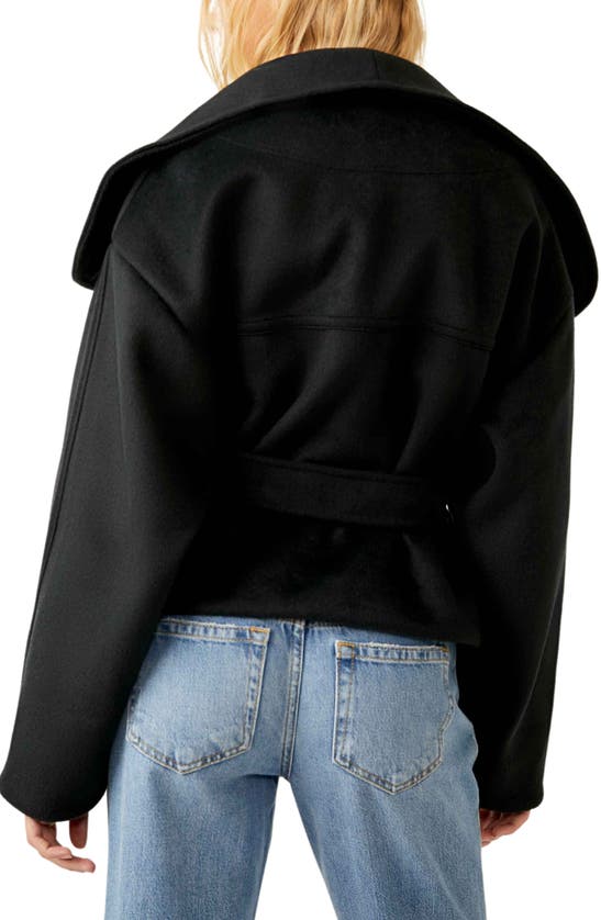 Free People Mina Tie Belt Jacket In Black