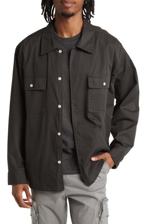 PacSun Cotton Twill Workwear Button-Up Shirt in Black