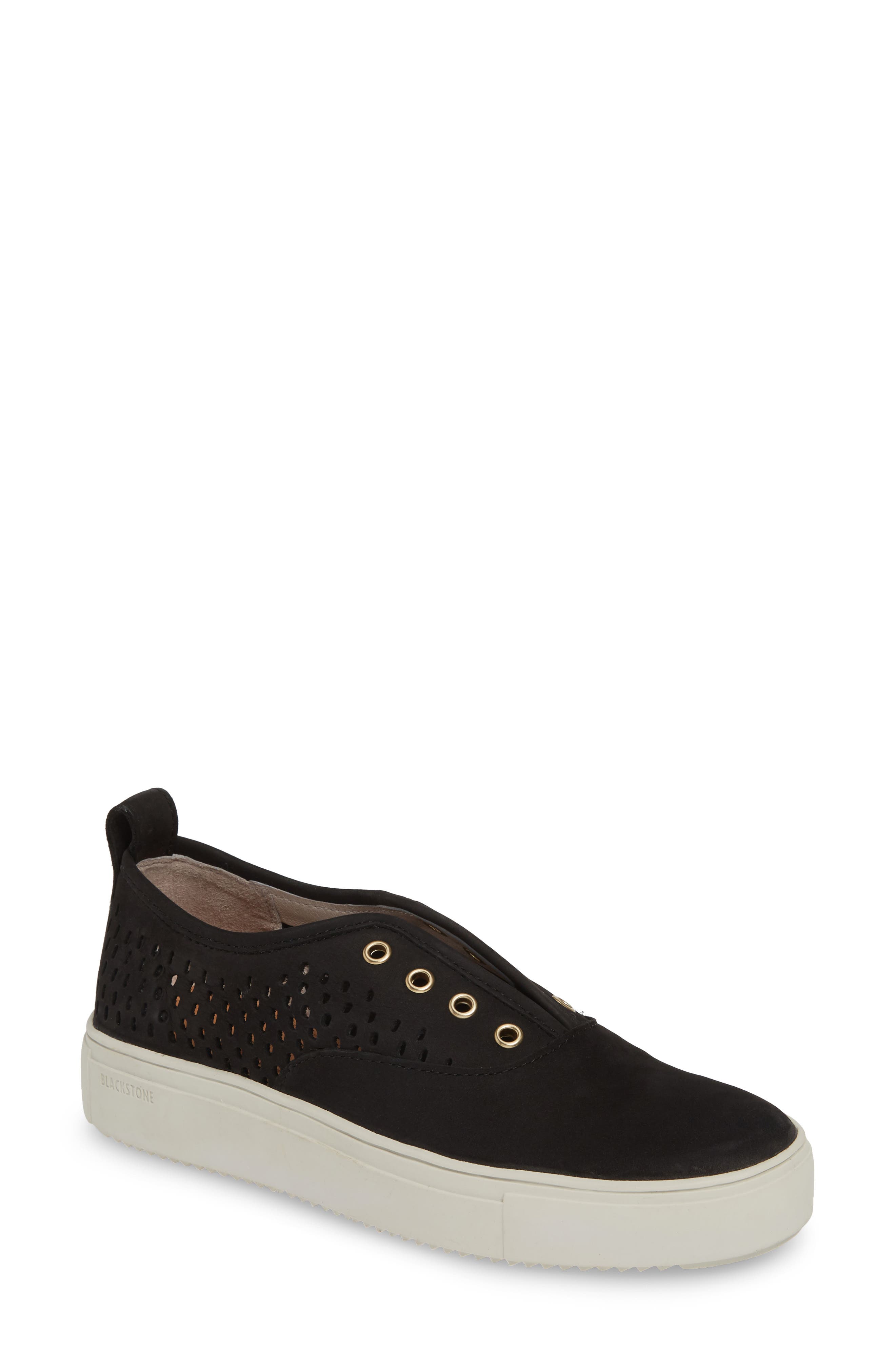 Blackstone Rl67 Laceless Perforated Sneaker, Black
