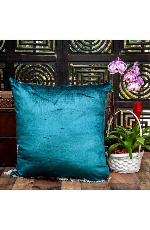 Parkland Collection Bento Square Transitional Throw Pillow In Teal