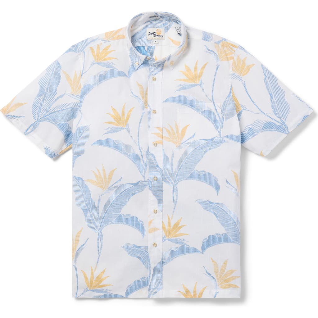Reyn Spooner Paradise Calling Classic Fit Short Sleeve Button-down Shirt In White