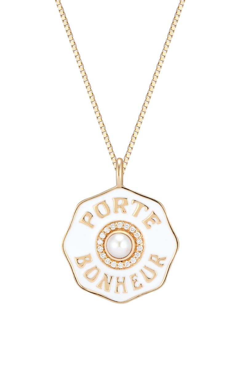 Marlo Laz Porte Bonheur Mini Coin Pendant Necklace With Pearl Nordstrom