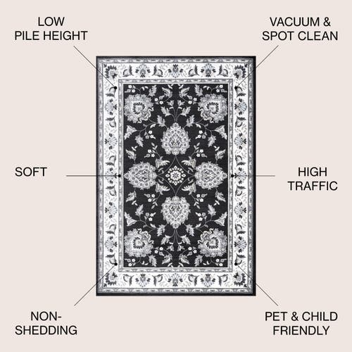 Jonathan Y Cherie French Cottage Area Rug In Black/cream