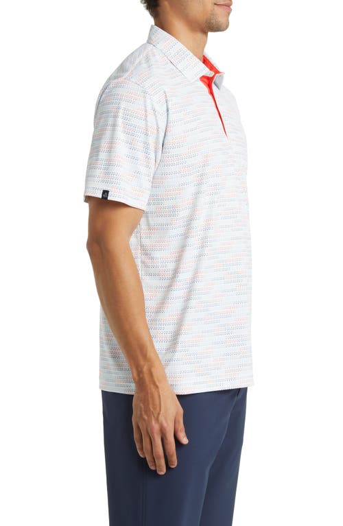 Shop Swannies Carlson Modern Fit Stripe Performance Golf Polo In Grey/coral