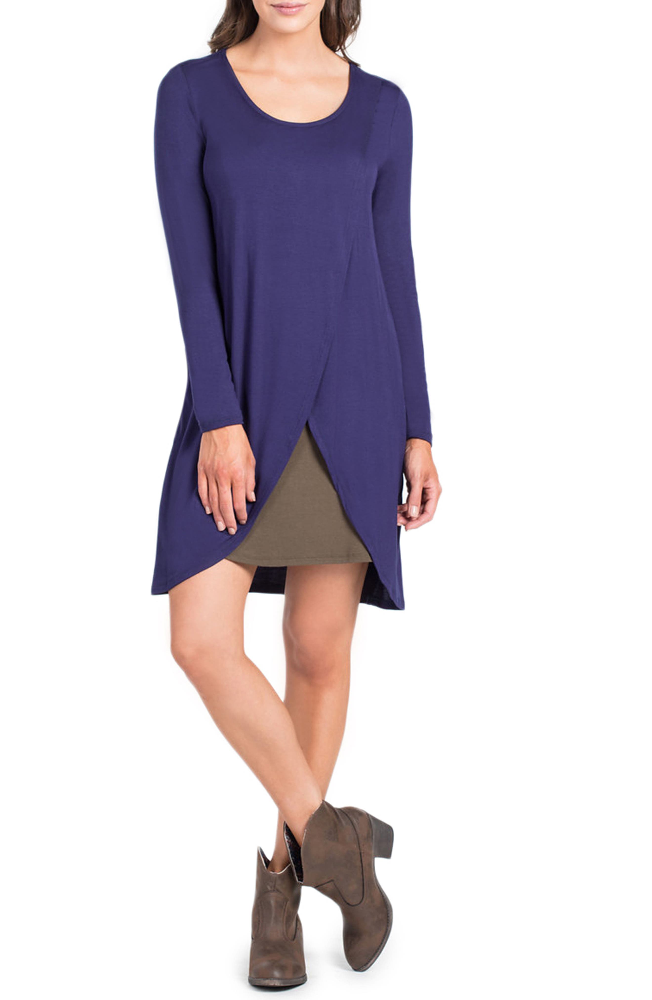 Savi Mom Lenox Crossover Front Maternity/nursing Dress, Blue