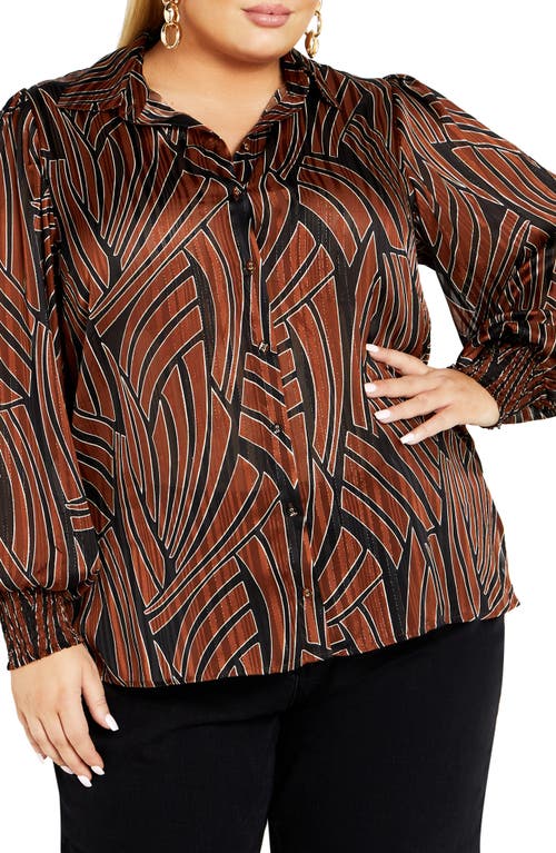 City Chic Madelyn Metallic Button-Up Shirt at