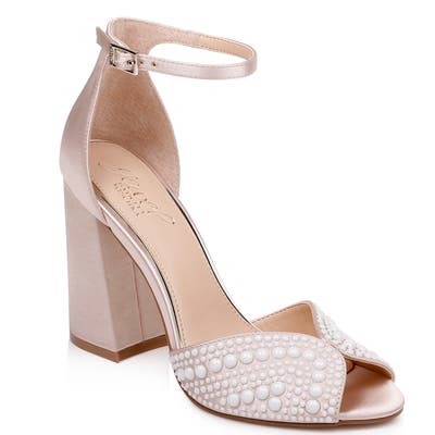 Jewel Badgley Mischka Serenity Ankle Strap Sandal- Ivory