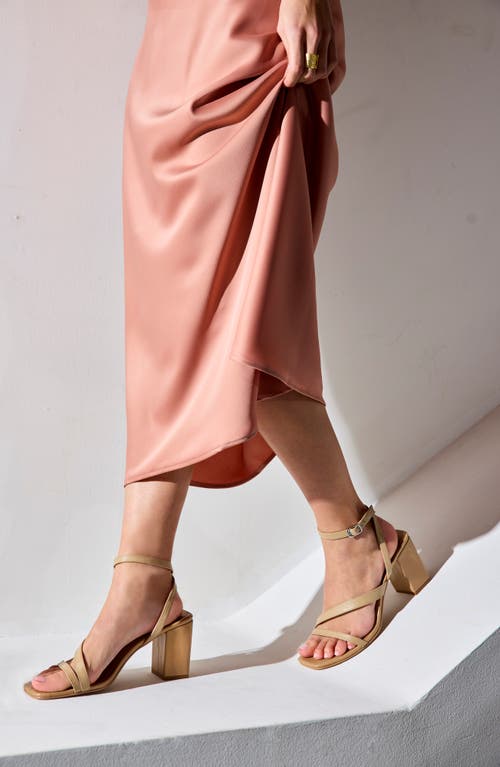 Lisa Vicky Violet Ankle Strap Sandal In Tan Camel