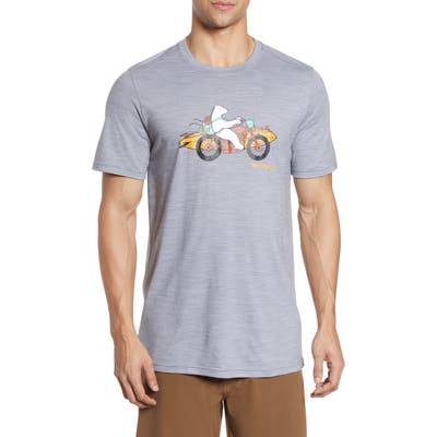 Smartwool Motor Bear Merino Wool Blend Graphic Tee, Grey