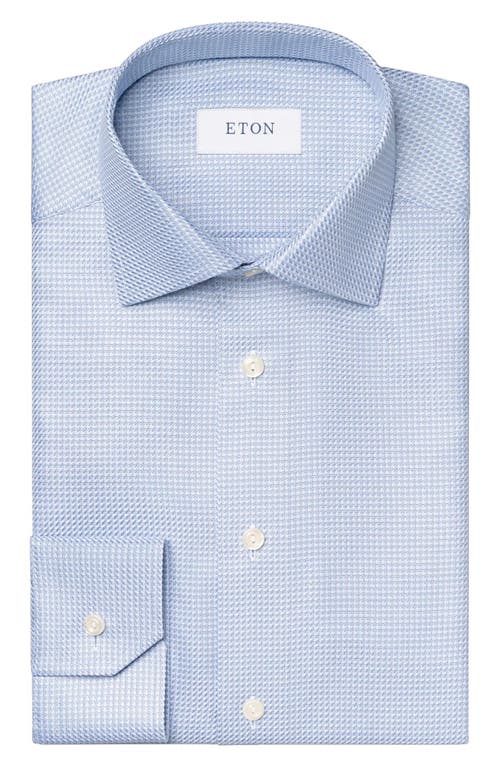 Shop Eton Slim Fit Microcheck King Cotton Dress Shirt In Light Pastel Blue