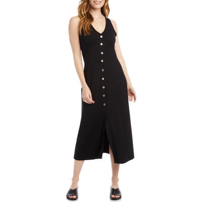 Karen Kane Alana Button-Up Midi Dress, Black