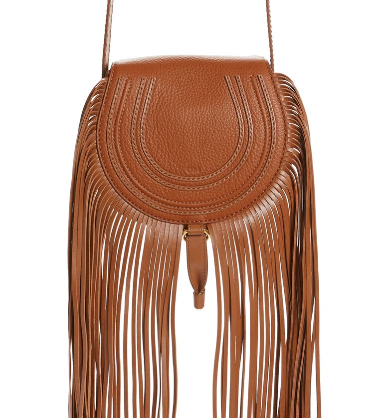 Chloé Small Marcie Fringe Leather Saddle Bag | Nordstrom