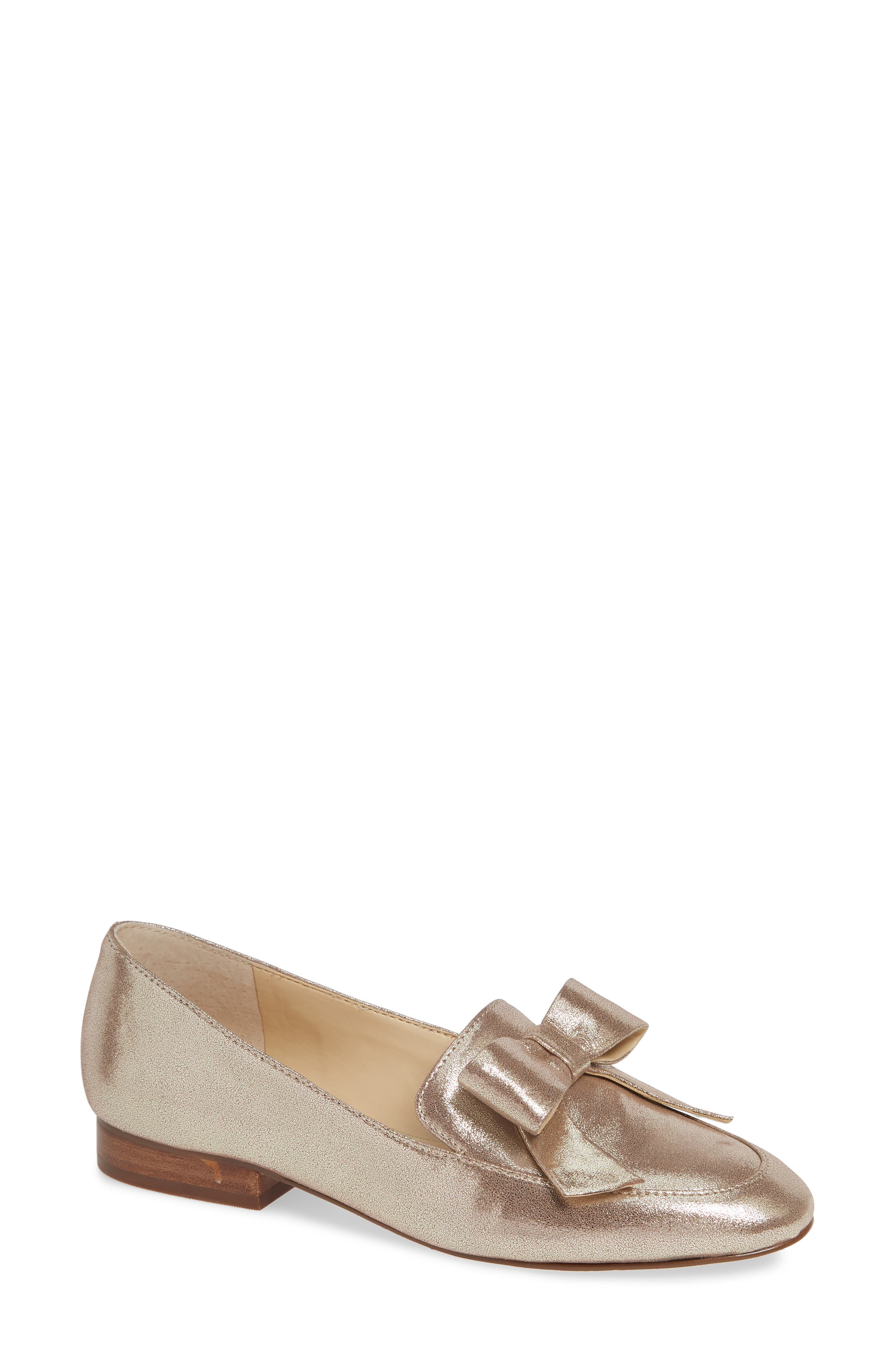 Sole Society Tannse Bow Loafer- Metallic