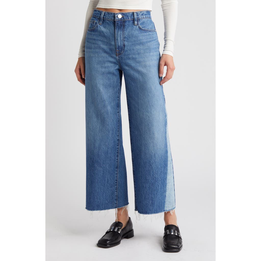 Frame Le Jane Raw Hem Crop Wide Leg Jeans In Shylock