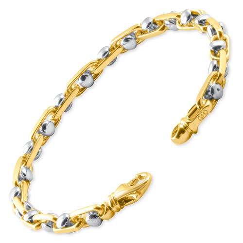 Shop Bliss Diamond Mens Solid 14k Yellow Gold 33 Grams Designed Link 5.5mm Heavy Masculine Bracelet 8.5"