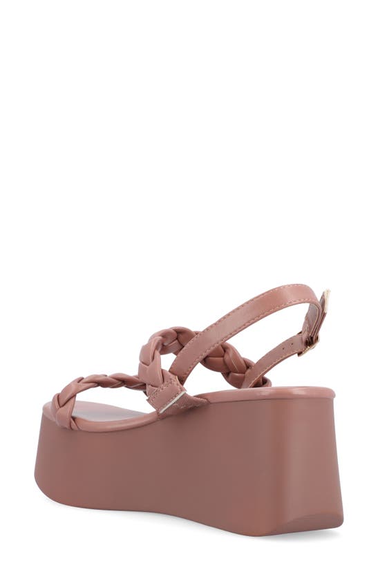 Shop Journee Collection Zannah Braided Tru Comfort Platform Sandal In Rose