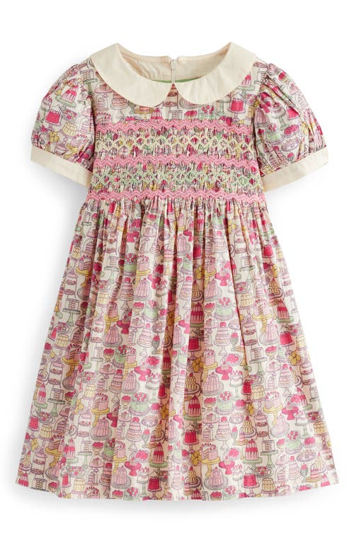 Mini Boden Kids' Confection Print Smocked Cotton Dress Multi Sweet Treats at Nordstrom,