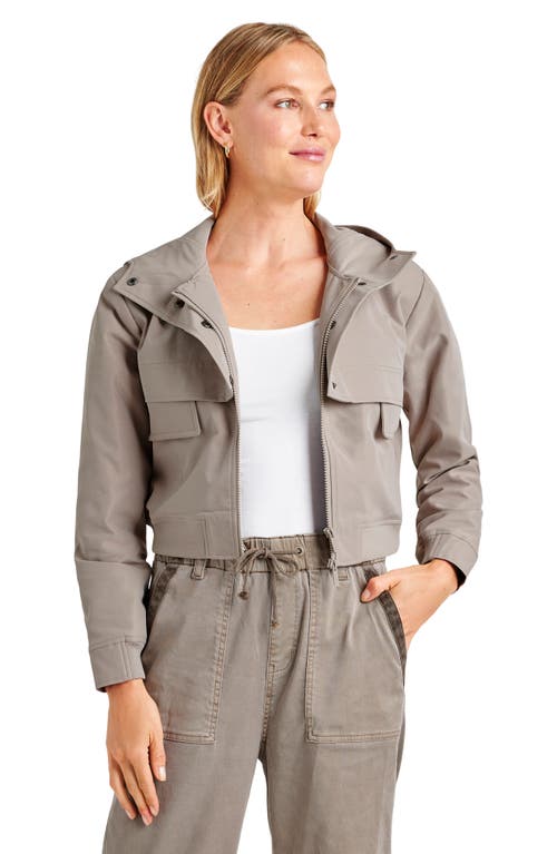 Shop Splendid Arizona Crop Hooded Jacket In Tawny