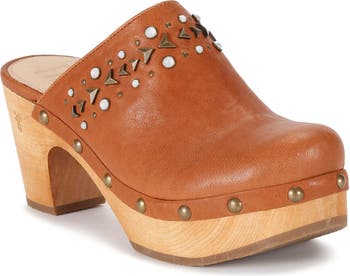 Prada Women's Studded Leather Clogs - Natural - Size 10