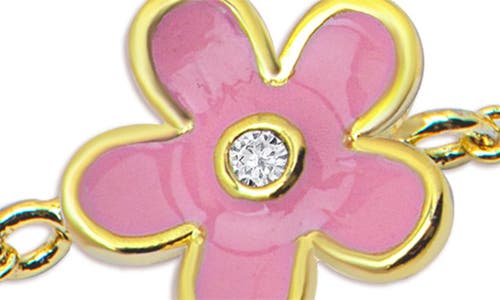 Shop Lily Nily Kids' Floral Station Bracelet In Pink/white