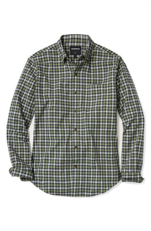 Shop Bonobos Slim Fit Plaid Lightweight Stretch Flannel Button-down Shirt In Lampster Plaid Herringbone C3