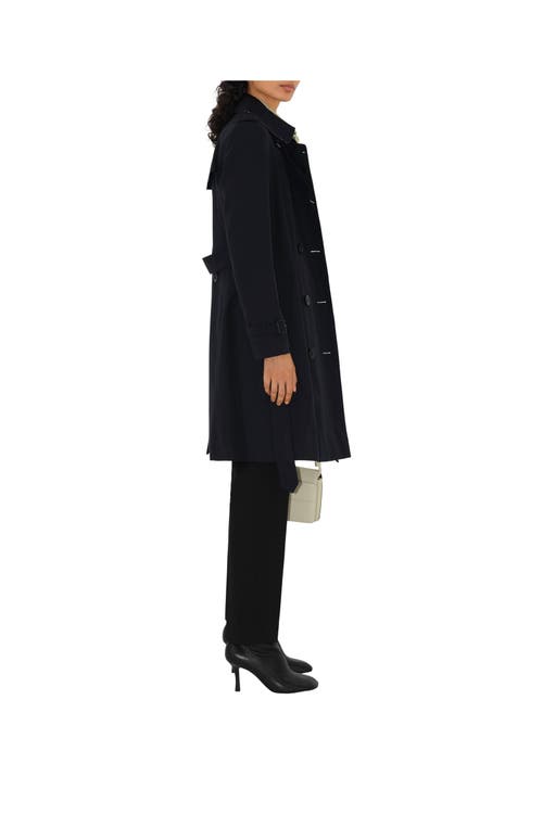 Shop Burberry Mid-length Chelsea Heritage Trench Coat In Coal Blue