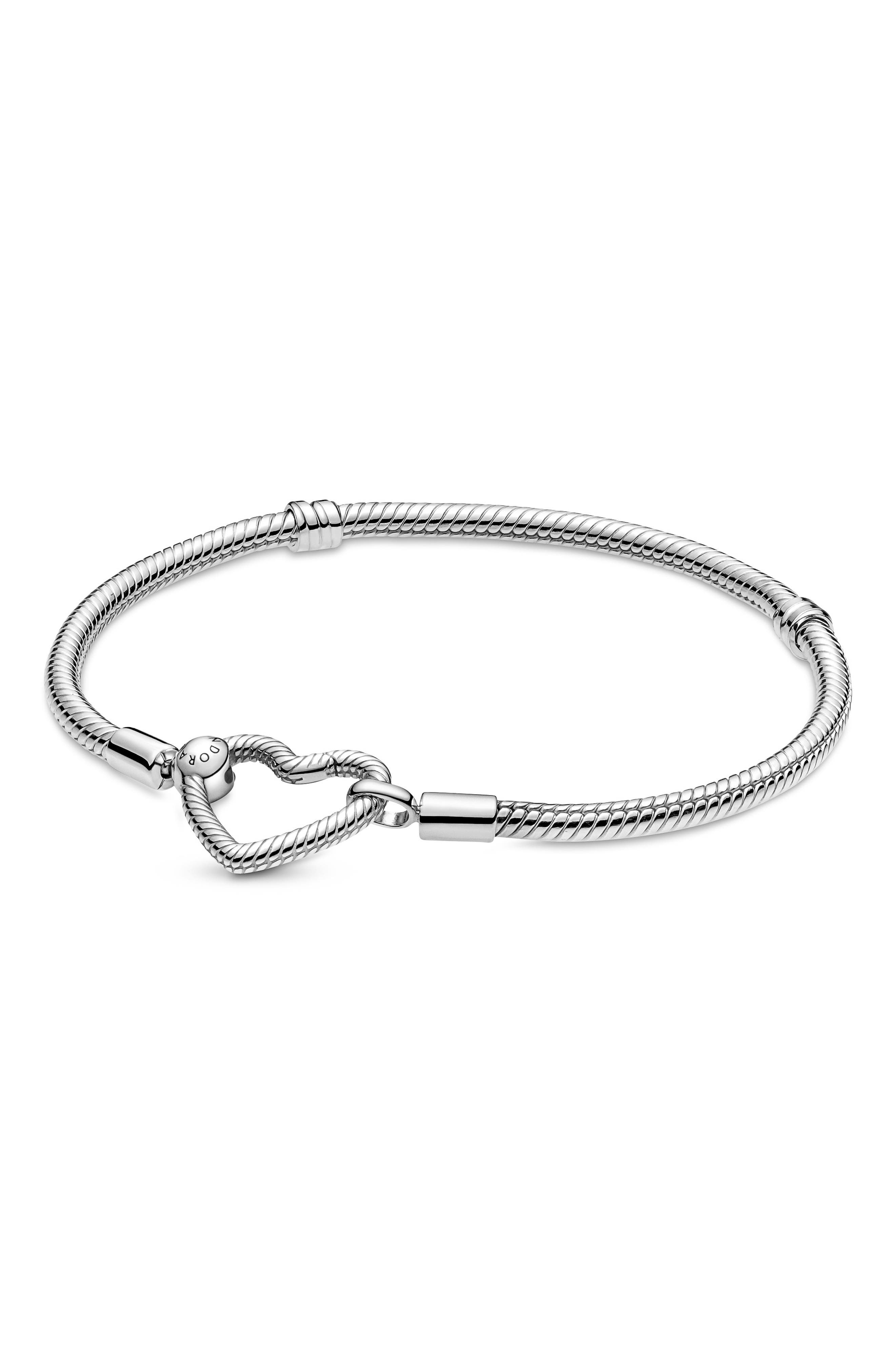 PANDORA Moments Heart Closure Sterling Silver Bracelet at Nordstrom, Size 23 Cm