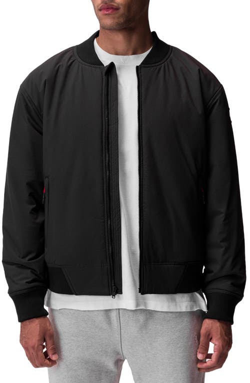 Water Resistant Insulated Bomber Jacket in Black