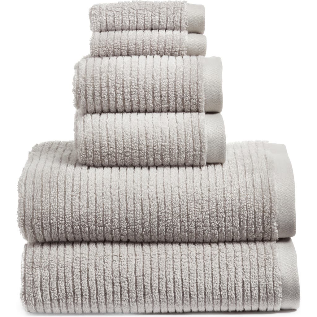Shop Nordstrom 6-piece Hydro Organic Cotton Blend Bath Towel, Hand Towel & Washcloth Set In Grey Vapor