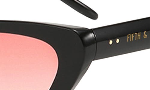 Shop Fifth & Ninth Freya 53mm Gradient Polarized Cat Eye Sunglasses In Black/rose