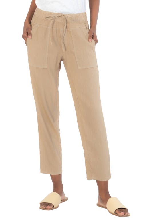 KUT from the Kloth Drawcord Waist Crop Pants in Flax