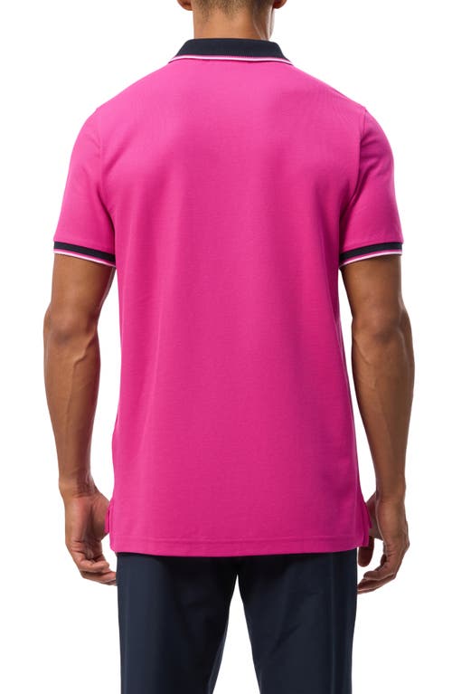 Shop Psycho Bunny Kent Piqué Knit Polo In Fuschia Red