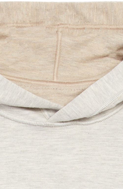 Shop Johnston & Murphy Kids' Solid Reversible Hoodie In Oatmeal/light Gray