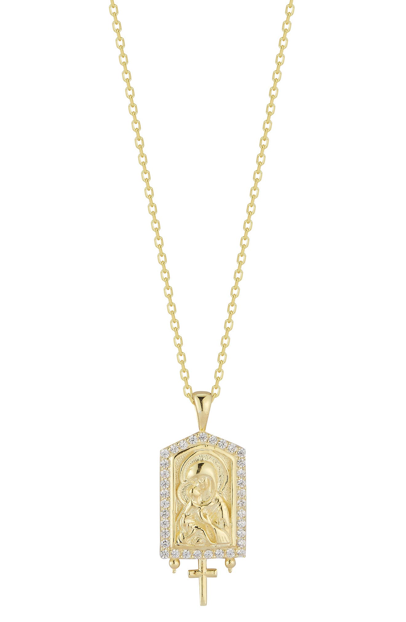 Sphera Milano Gold Vermeil Religious Pendant Necklace